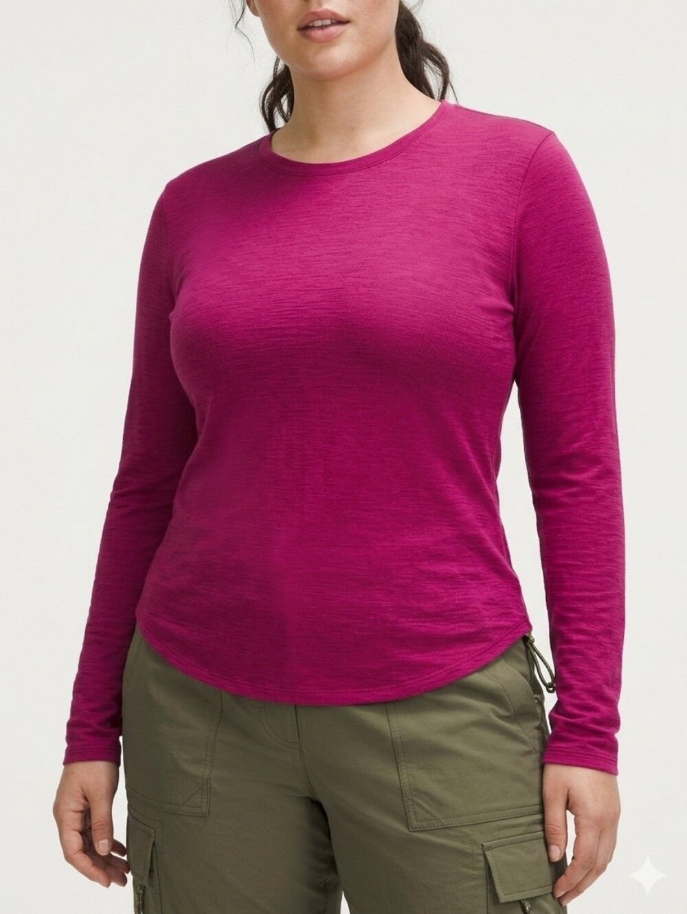 Seg'Ments 100% Merino Wool Base Layer M Raspberry Long Sleeve Hiking Top Ski
